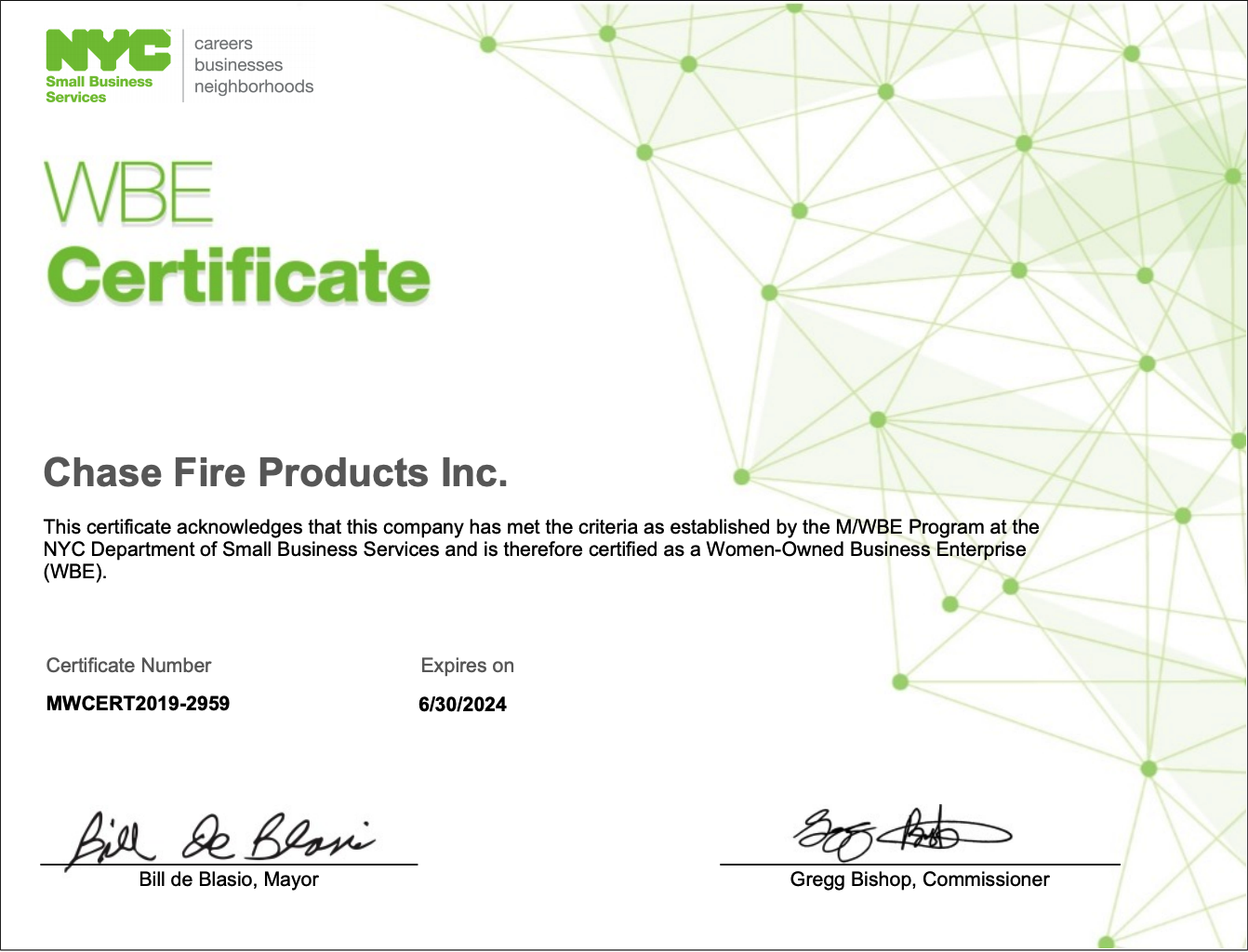 nyc wbe certified fire service